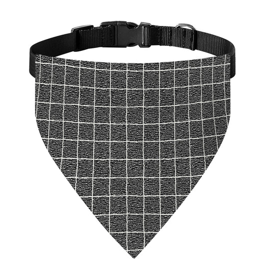 Noisy Windowpane Pattern Print Over The Collar Dog Bandana