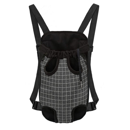 Noisy Windowpane Pattern Print Pet Carrier Backpack