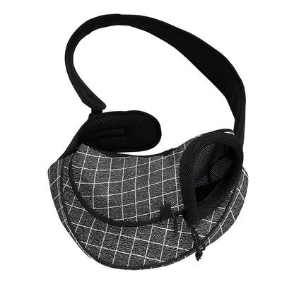 Noisy Windowpane Pattern Print Pet Sling Carrier