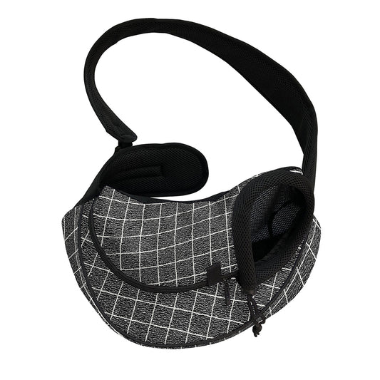 Noisy Windowpane Pattern Print Pet Sling Carrier