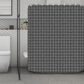 Noisy Windowpane Pattern Print Polyester Shower Curtain