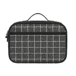 Noisy Windowpane Pattern Print Portable Lunch Bag