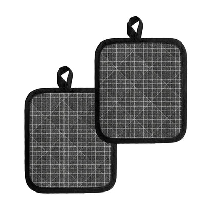 Noisy Windowpane Pattern Print Pot Holders