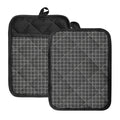 Noisy Windowpane Pattern Print Pot Holders With Pocket