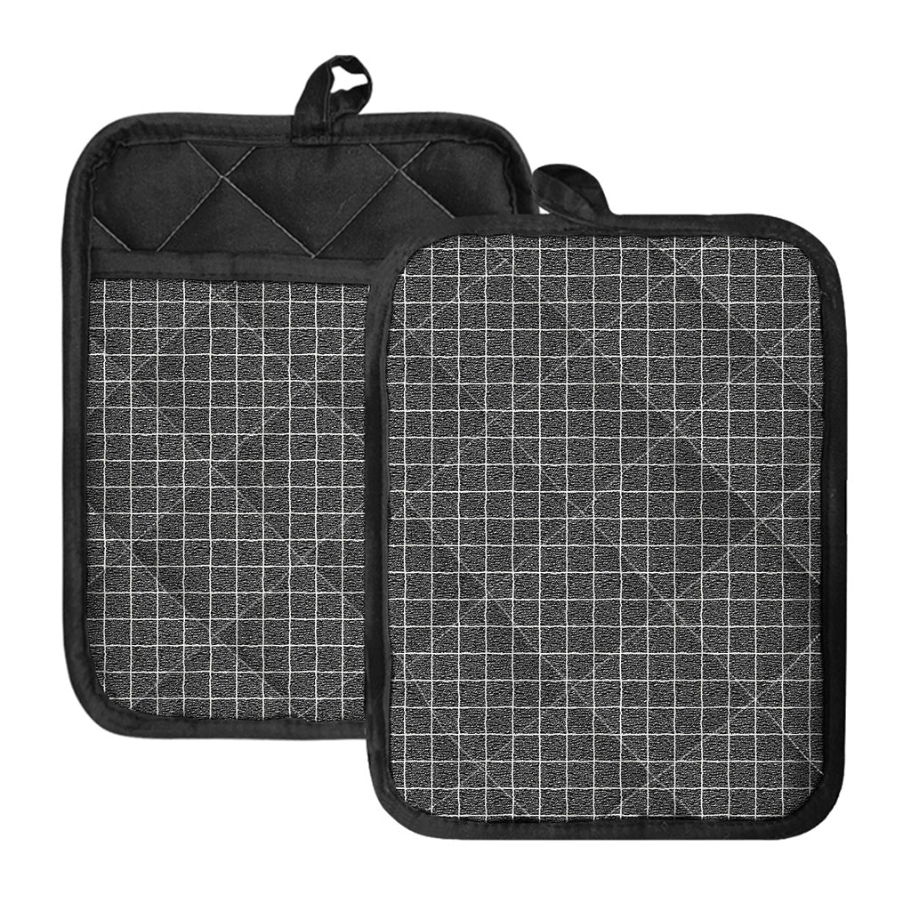 Noisy Windowpane Pattern Print Pot Holders With Pocket