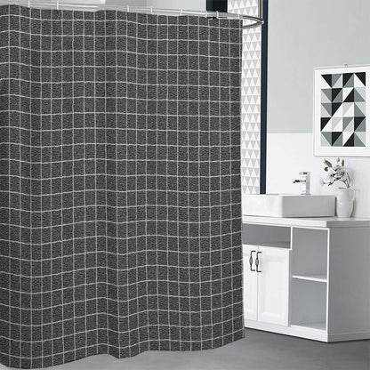 Noisy Windowpane Pattern Print Premium Shower Curtain