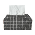 Noisy Windowpane Pattern Print Rectangle Tissue Box Cover