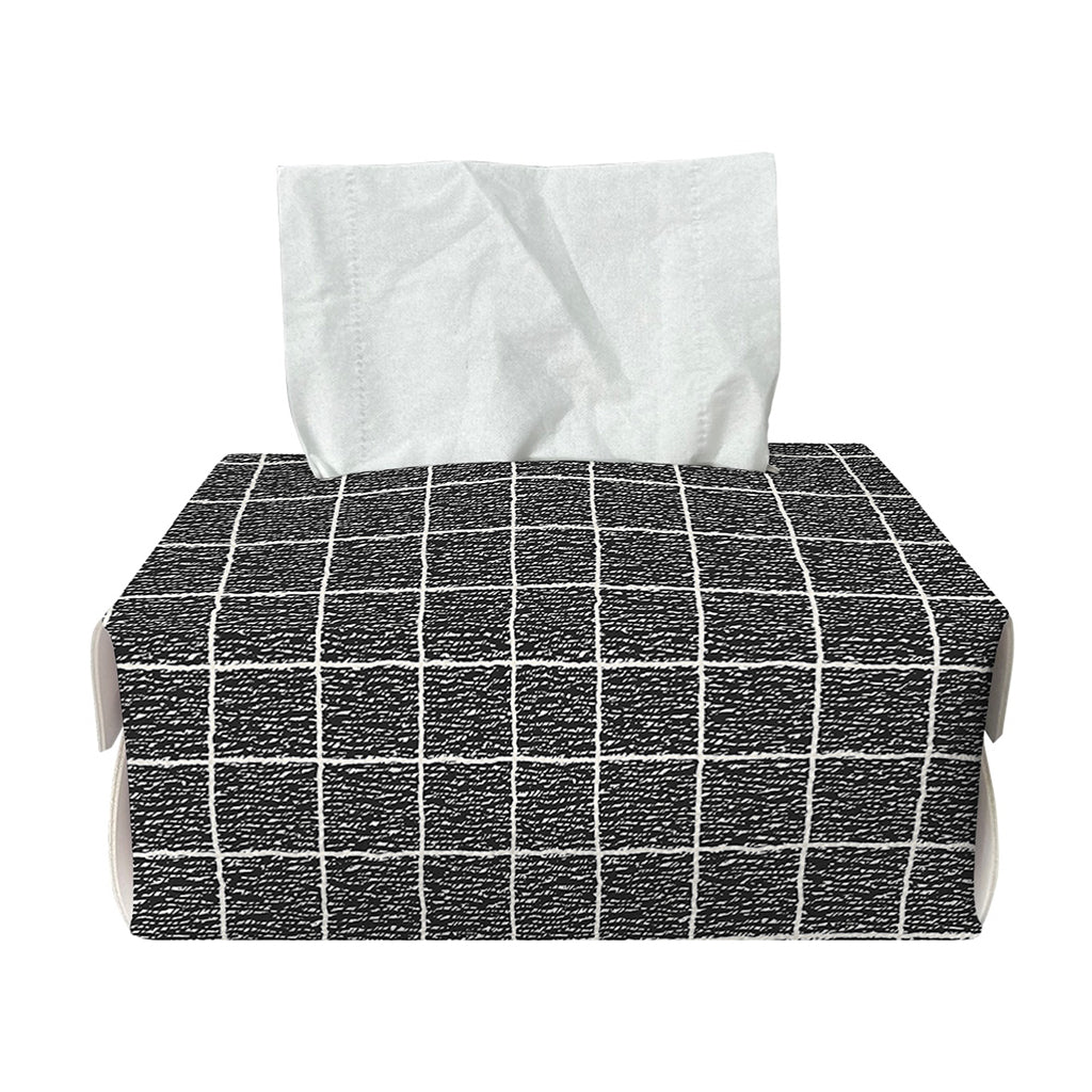Noisy Windowpane Pattern Print Rectangle Tissue Box Cover