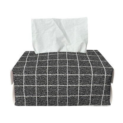 Noisy Windowpane Pattern Print Rectangle Tissue Box Cover