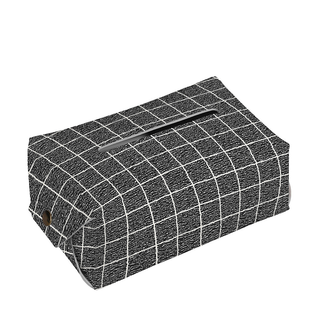 Noisy Windowpane Pattern Print Rectangle Tissue Box Cover