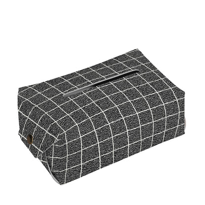 Noisy Windowpane Pattern Print Rectangle Tissue Box Cover