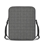 Noisy Windowpane Pattern Print Rectangular Crossbody Bag