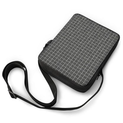 Noisy Windowpane Pattern Print Rectangular Crossbody Bag