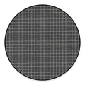 Noisy Windowpane Pattern Print Round Floor Mat