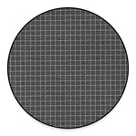 Noisy Windowpane Pattern Print Round Floor Mat