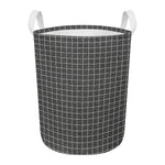 Noisy Windowpane Pattern Print Round Laundry Basket