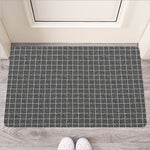 Noisy Windowpane Pattern Print Rubber Doormat