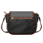 Noisy Windowpane Pattern Print Saddle Bag