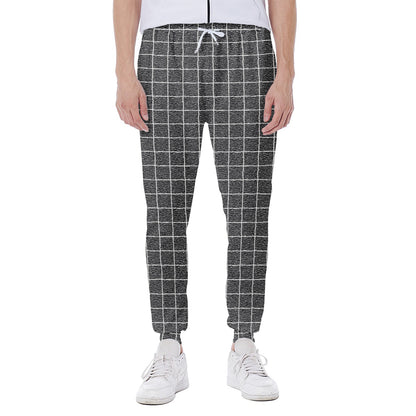 Noisy Windowpane Pattern Print Scuba Joggers