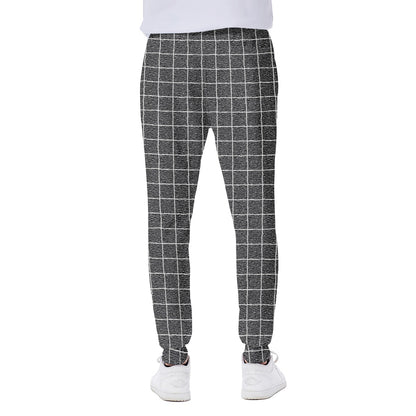 Noisy Windowpane Pattern Print Scuba Joggers