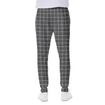 Noisy Windowpane Pattern Print Scuba Joggers
