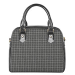 Noisy Windowpane Pattern Print Shoulder Handbag