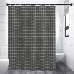 Noisy Windowpane Pattern Print Shower Curtain