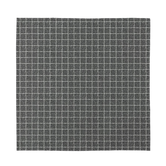 Noisy Windowpane Pattern Print Silk Bandana