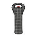Noisy Windowpane Pattern Print Single Neoprene Wine Tote