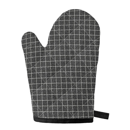 Noisy Windowpane Pattern Print Single Oven Mitt