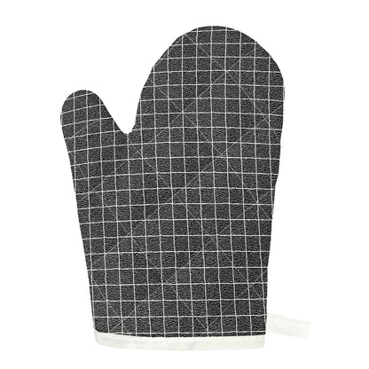 Noisy Windowpane Pattern Print Single Oven Mitt