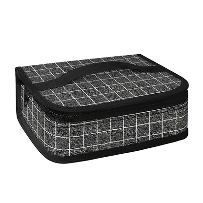 Noisy Windowpane Pattern Print Small Lunch Bag