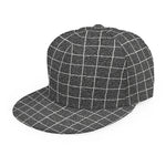 Noisy Windowpane Pattern Print Snapback Cap