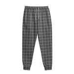 Noisy Windowpane Pattern Print Sweatpants