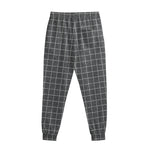 Noisy Windowpane Pattern Print Sweatpants