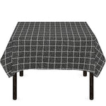Noisy Windowpane Pattern Print Tablecloth