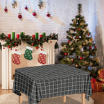 Noisy Windowpane Pattern Print Tablecloth