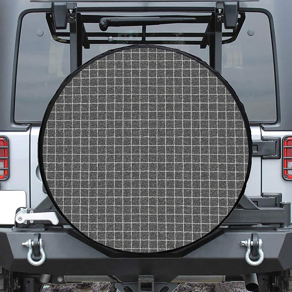 Noisy Windowpane Pattern Print Tire Cover