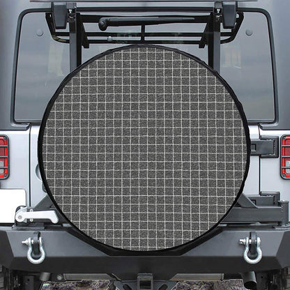 Noisy Windowpane Pattern Print Tire Cover