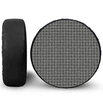 Noisy Windowpane Pattern Print Tire Cover