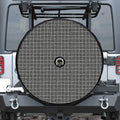Noisy Windowpane Pattern Print Tire Cover With Camera Hole