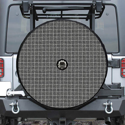 Noisy Windowpane Pattern Print Tire Cover With Camera Hole