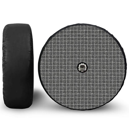 Noisy Windowpane Pattern Print Tire Cover With Camera Hole