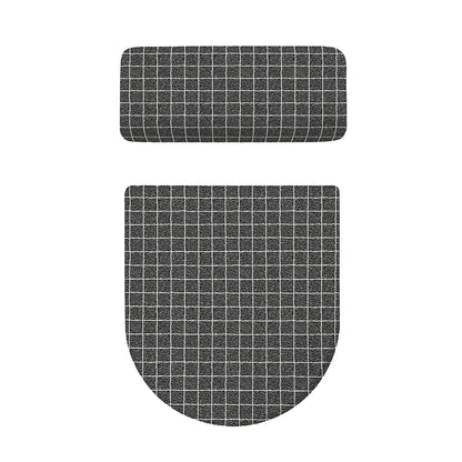 Noisy Windowpane Pattern Print Toilet Lid And Tank Cover Set