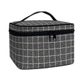 Noisy Windowpane Pattern Print Travel Makeup Bag