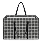 Noisy Windowpane Pattern Print Utility Tote Bag