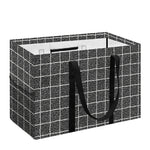 Noisy Windowpane Pattern Print Utility Tote Bag