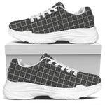 Noisy Windowpane Pattern Print White Chunky Shoes