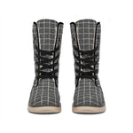 Noisy Windowpane Pattern Print Winter Boots
