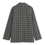 Noisy Windowpane Pattern Print Women's Blazer